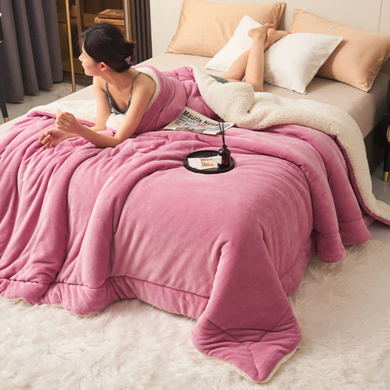 Avtoit | Solid thick double-sided velvet cube blanket