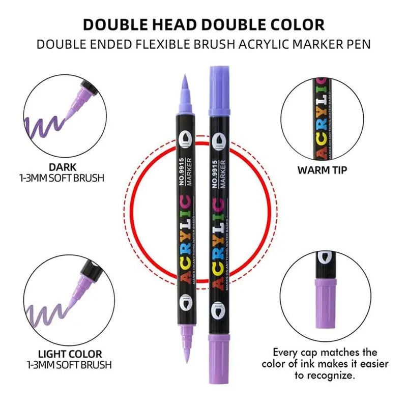 Avtoit | Double-sided acrylic paint marker – Multi-surface art pen with vibrant colors