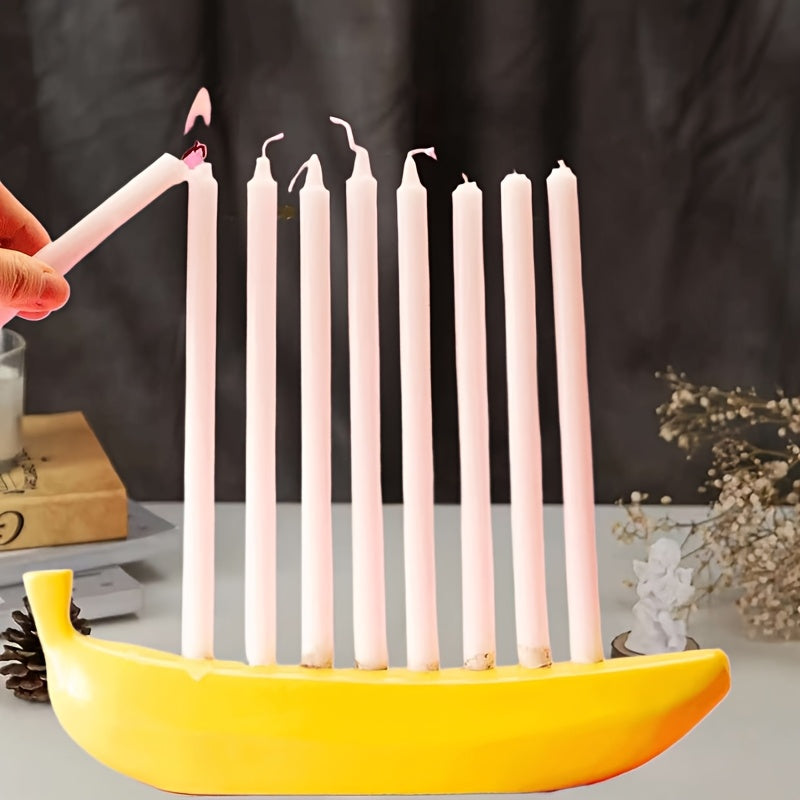 Avtoit | Innovative Ceramic Banana Decorative Candlestick - Fun Candlestick for Hanukkah, Unique Banana Theme Candlestick for Enthusiasts, Parties, Home Lighting, Also Suitable for Christmas, Valentine's Day, Easter, Thanksgiving, Hanukkah Festival Gifts