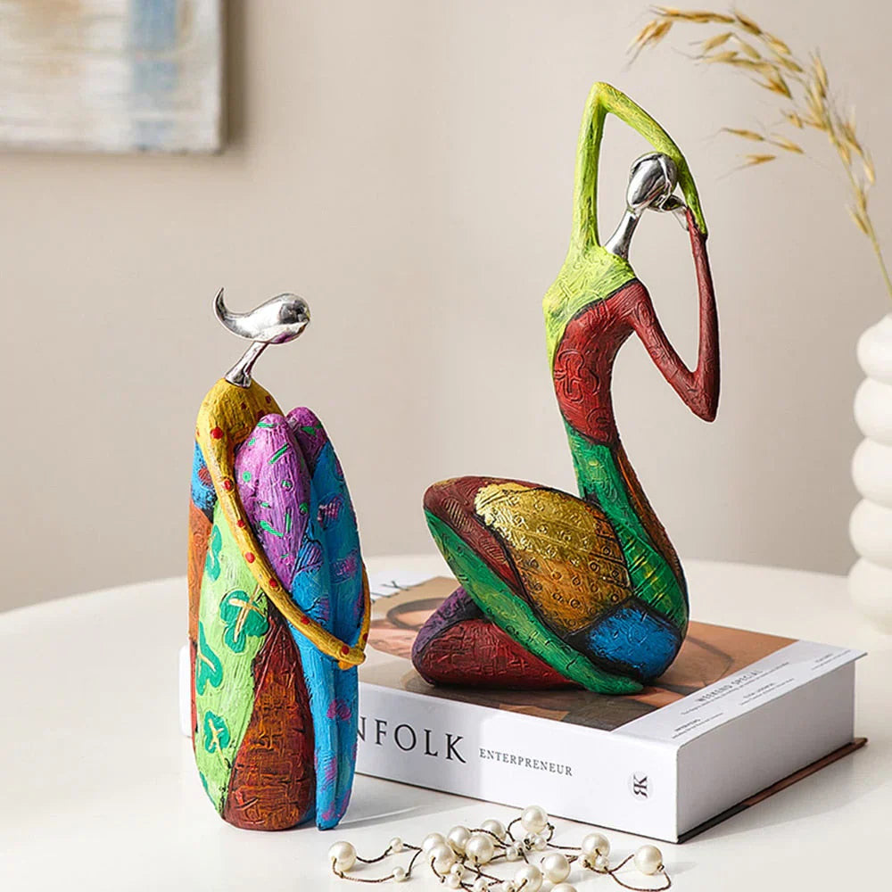 Avtoit | Modern Abstract Woman Sculptures – Handcrafted Colourful Resin Art for Home Decor