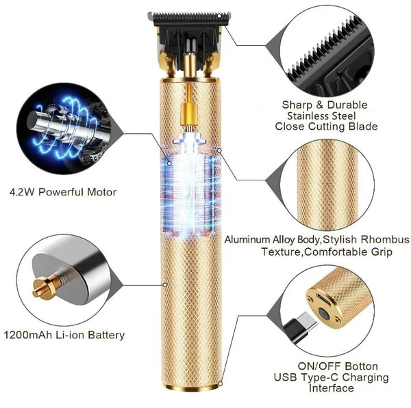 Cordless T-Blade Hair Trimmer with Close-Cut Function