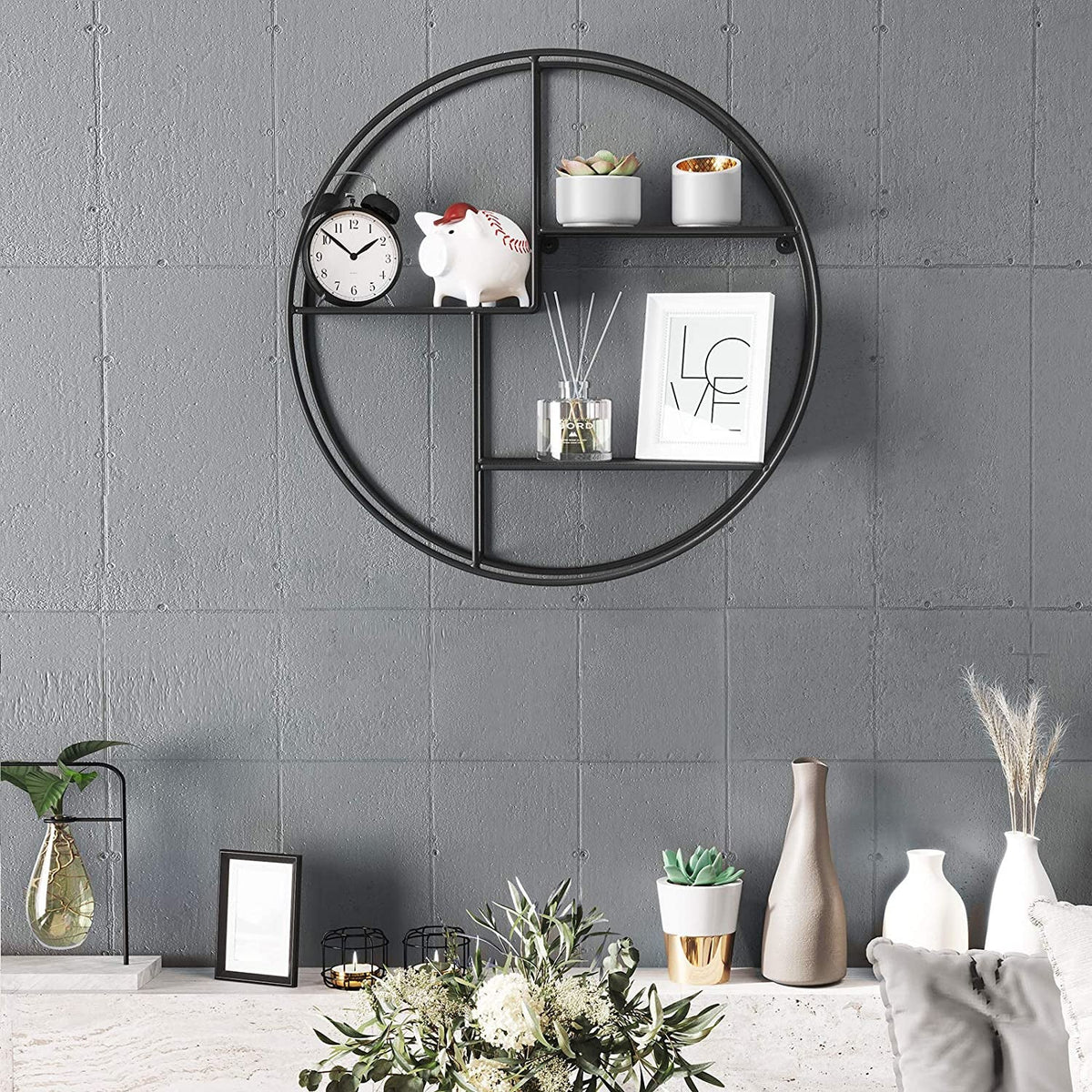 Avtoit | Floating Round Metal Wall Shelf
