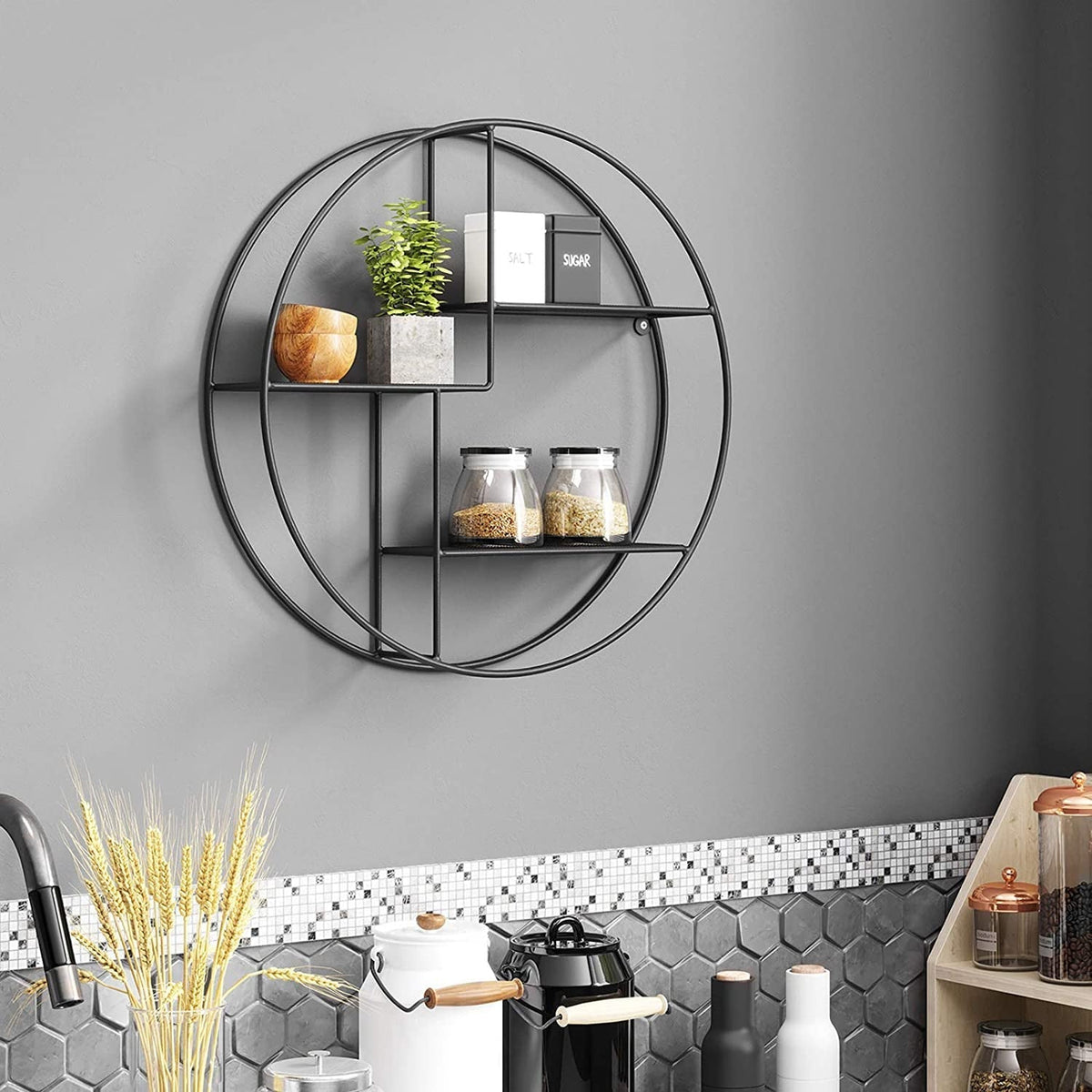 Avtoit | Floating Round Metal Wall Shelf
