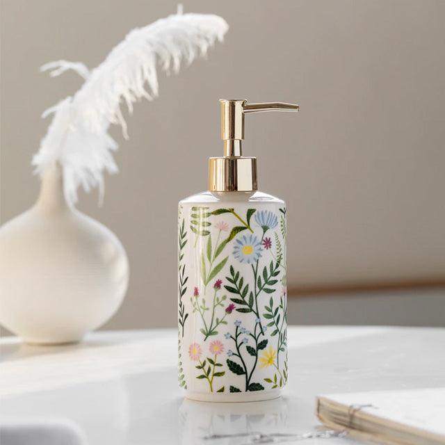 Avtoit | Soap dispenser made of ceramic with floral design