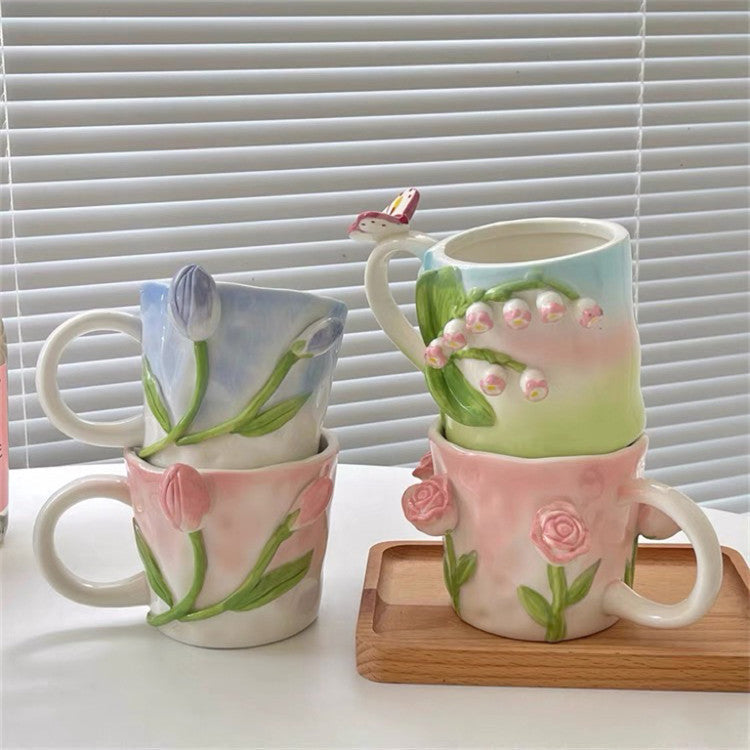 Avtoit | 3D Floral Hand-painted Mug