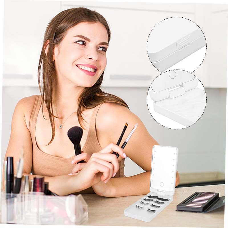 Avtoit | Travel makeup brush set with LED light mirror