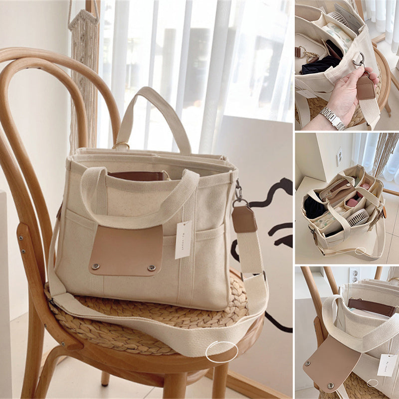 Avtoit | Solid Color Canvas Shopper Bag