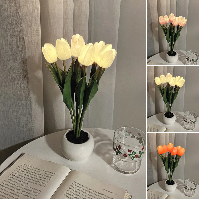 Avtoit | LED Tulip Nightstand Lamp Flower Table Lamp
