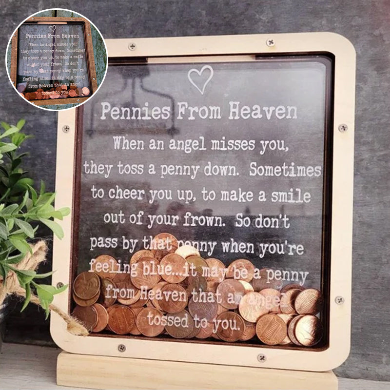 Avtoit | Pennies from Heaven Bank, Wooden Piggy Bank