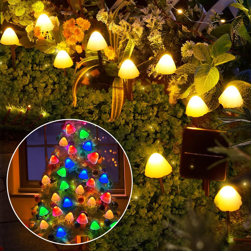 Avtoit | LED Solar String Lights Ground Stake Mushroom Lights