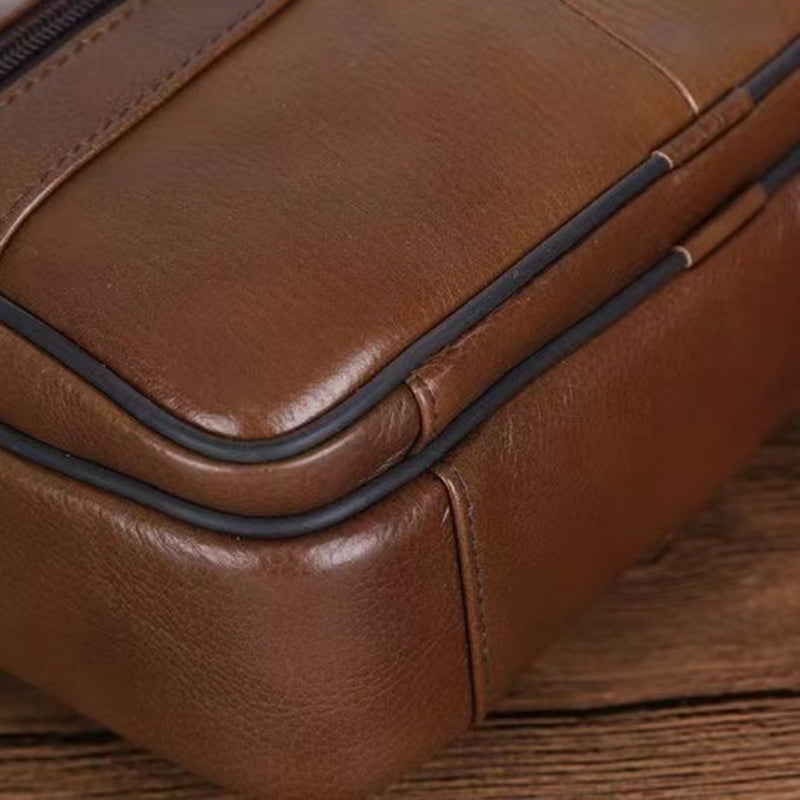 Avtoit | Men’s Leather Shoulder Bag | Genuine Cowhide Crossbody | Adjustable Strap