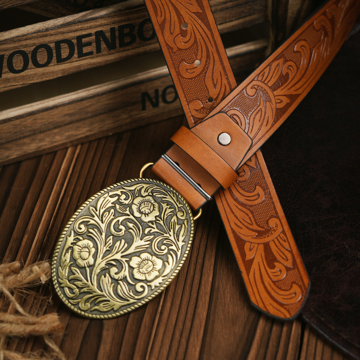 Avtoit | Men’s Belt | Western Style | Vegan Leather & Durable Metal Buckle