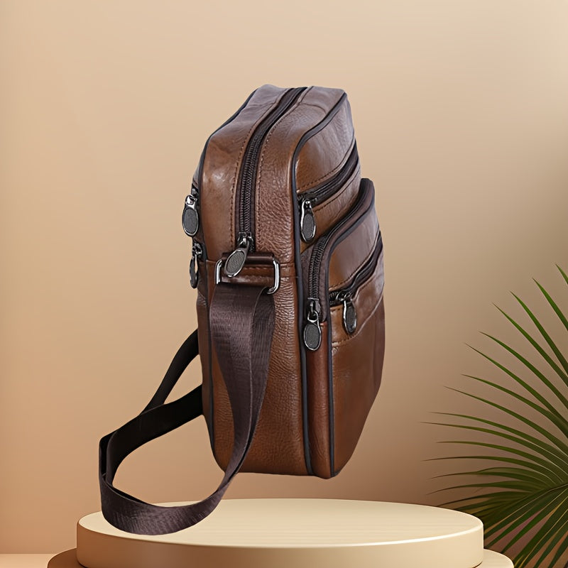 Avtoit | Men’s Leather Shoulder Bag | Genuine Cowhide Crossbody | Adjustable Strap