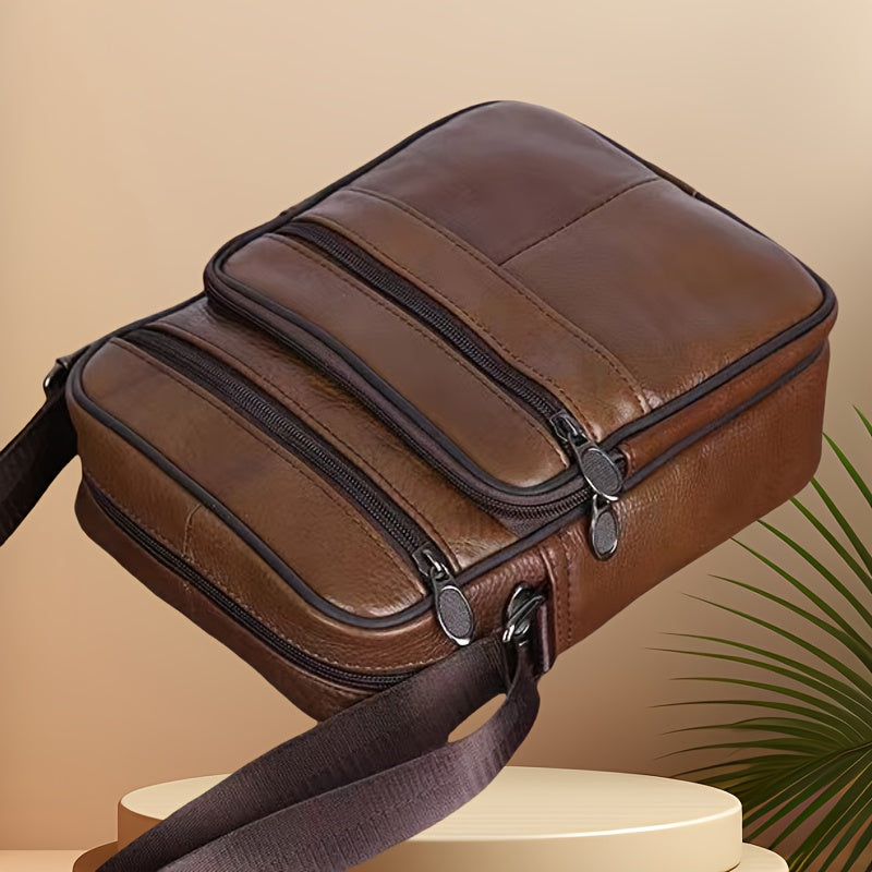 Avtoit | Men’s Leather Shoulder Bag | Genuine Cowhide Crossbody | Adjustable Strap
