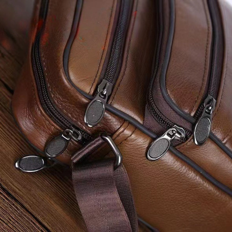 Avtoit | Men’s Leather Shoulder Bag | Genuine Cowhide Crossbody | Adjustable Strap