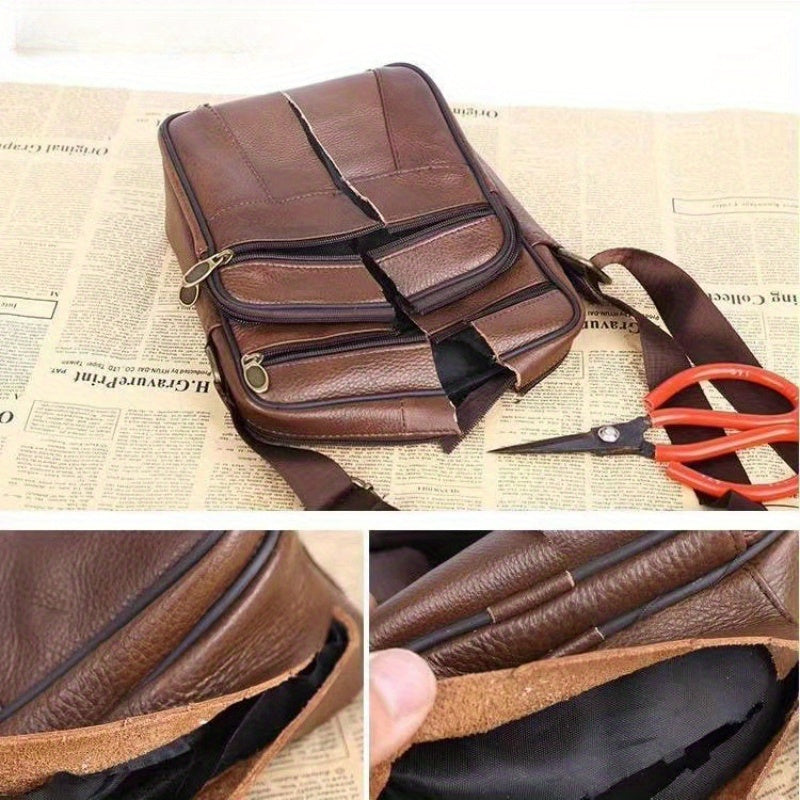 Avtoit | Men’s Leather Shoulder Bag | Genuine Cowhide Crossbody | Adjustable Strap