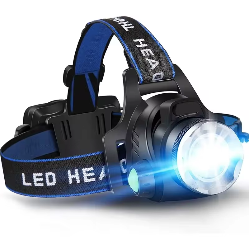 Waterproof Rechargeable LED Headlamp with Adjustable Zoom