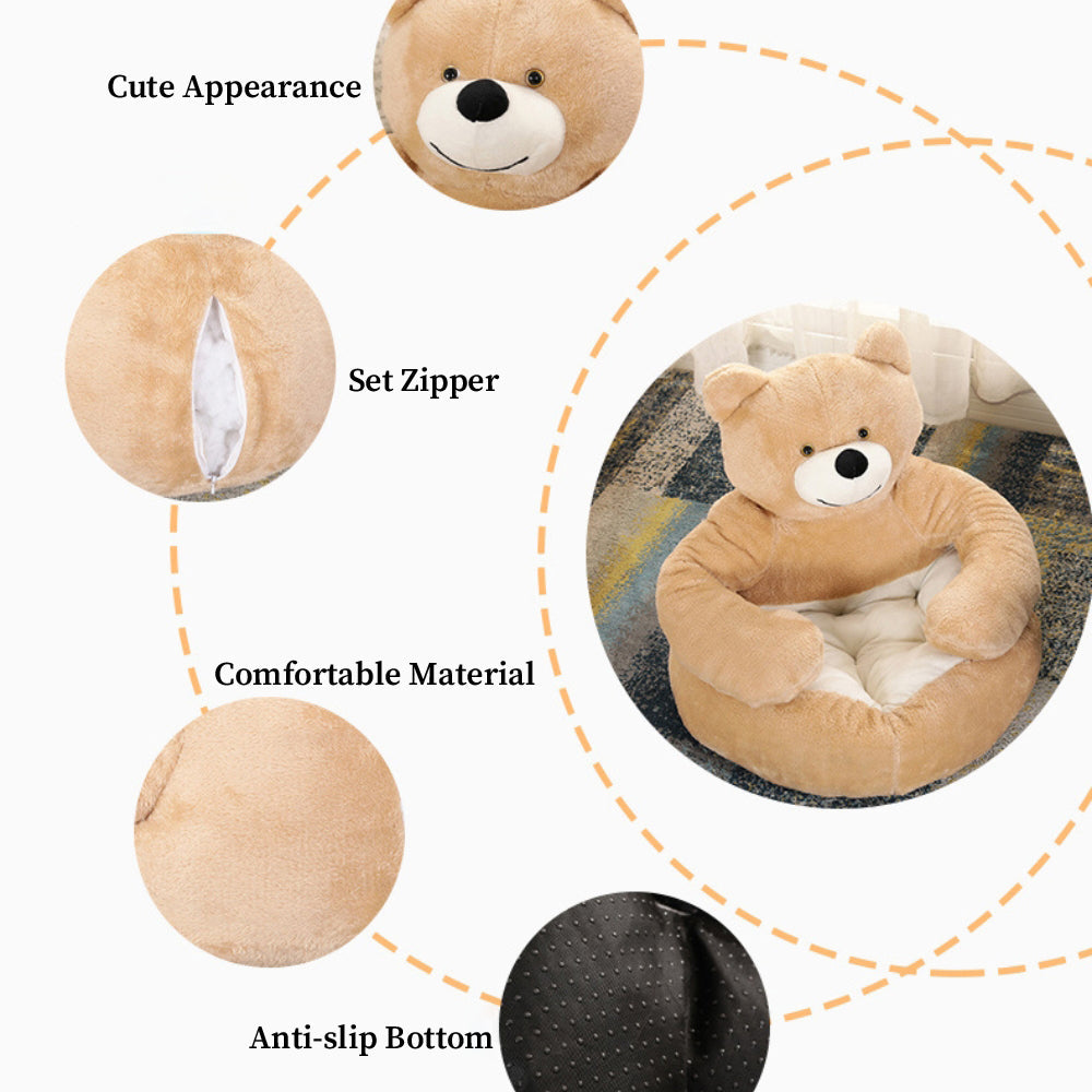 Avtoit | Cute detachable cuddly bear cat bed