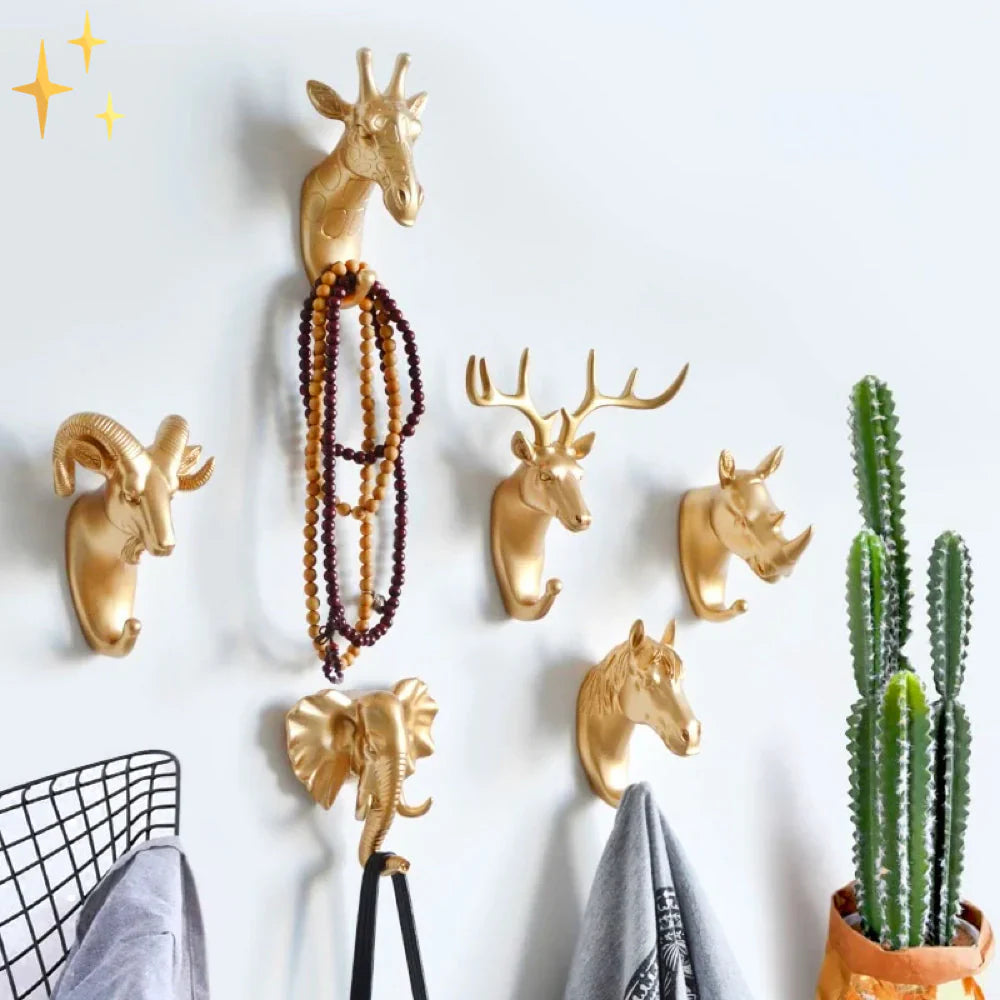Avtoit | Luxurious Golden Animal Head Wall Hook for Keys
