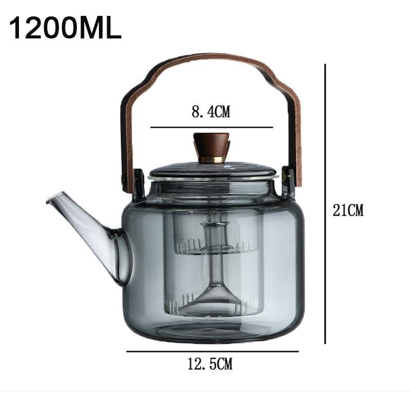 Avtoit | Serenya – Smoked Glass & Wood Tea Infuser | Elegant Teaware for Loose Leaf Brewing