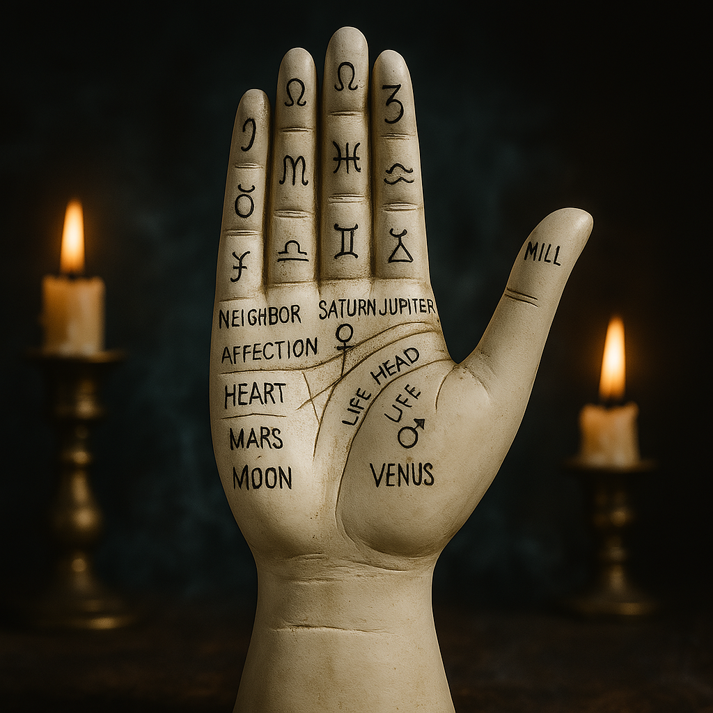 Avtoit | Zodiac Symbols Mystic Palmistry Hand Sculpture