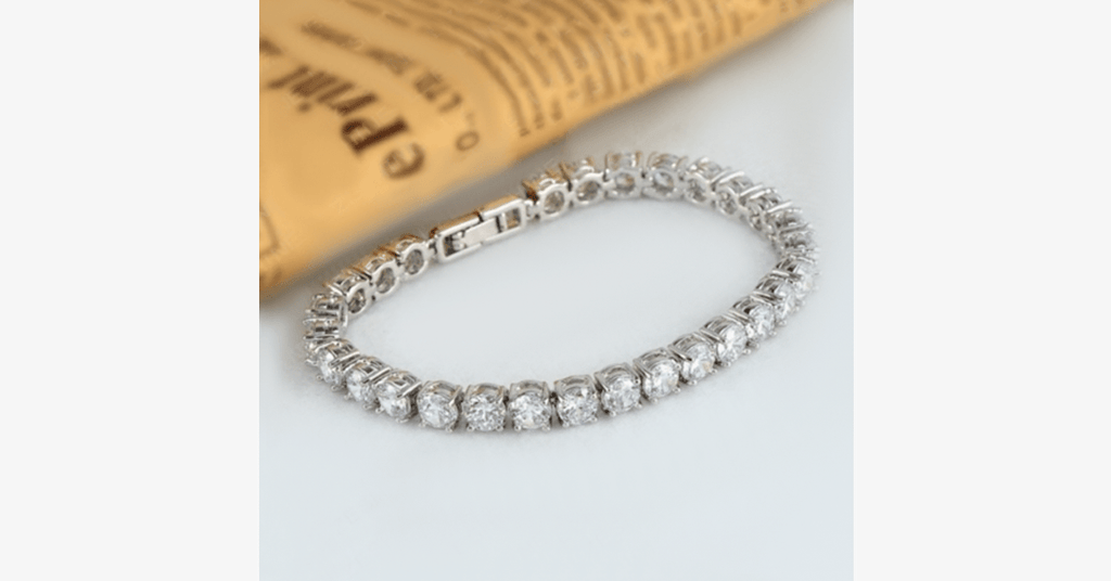 Avtoit | Diamond Eternity Bracelet in Silver Color - Round Cut Diamond Zircon Stones - Let You Look Stunning