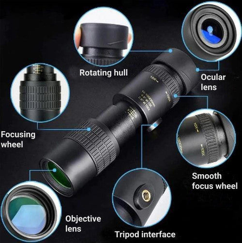 Avtoit | High-Power Waterproof Monocular Telescope with 10x Magnification for Bird Watching, Hiking, and Outdoor Adventures