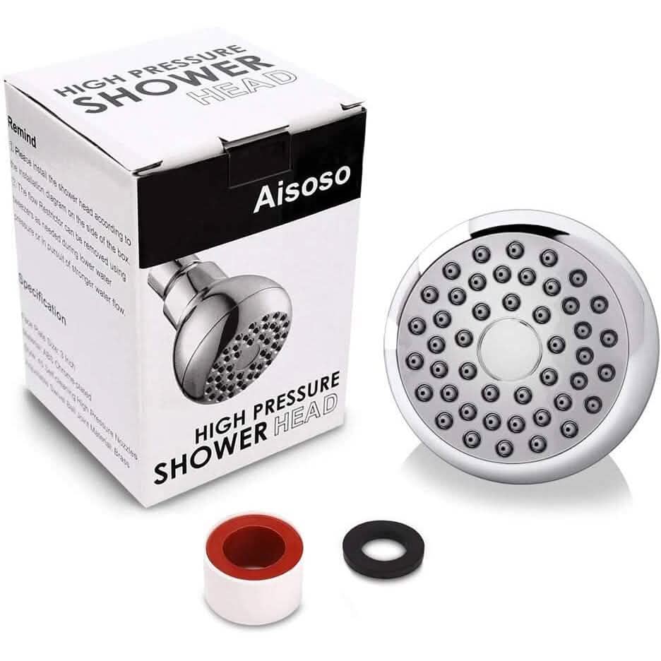 Avtoit | High Pressure Showerhead 3" Anti-Clog Anti-Leak Fixed with Adjustable Swivel Ball Joint Made of Brass