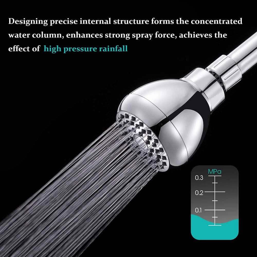 Avtoit | High Pressure Showerhead 3" Anti-Clog Anti-Leak Fixed with Adjustable Swivel Ball Joint Made of Brass