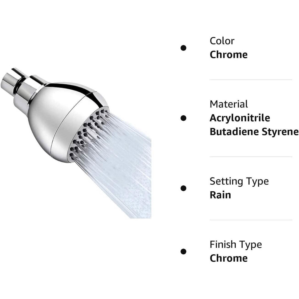 Avtoit | High Pressure Showerhead 3" Anti-Clog Anti-Leak Fixed with Adjustable Swivel Ball Joint Made of Brass
