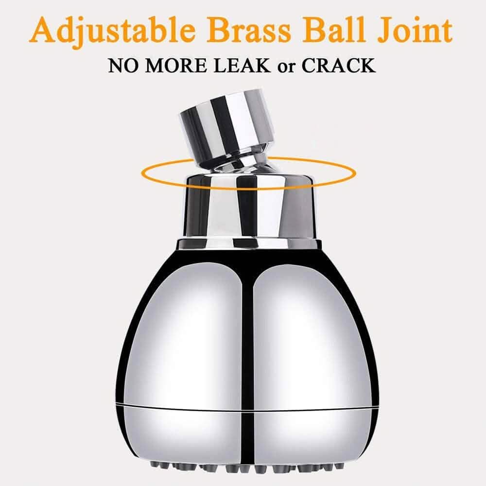 Avtoit | High Pressure Showerhead 3" Anti-Clog Anti-Leak Fixed with Adjustable Swivel Ball Joint Made of Brass