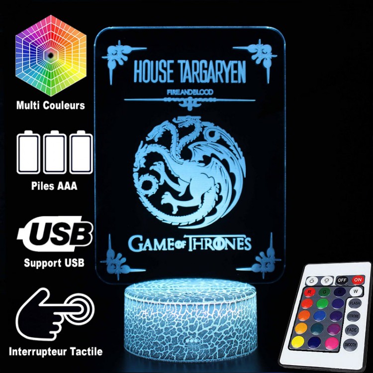 Avtoit | 3D Lamp Game Of Thrones House Targaryen