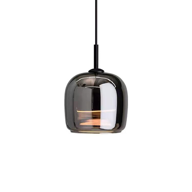 Avtoit | Nordic Black Glass Pendant Light Fixture - Modern Hanging Lamp for Kitchen Island & Dining Room
