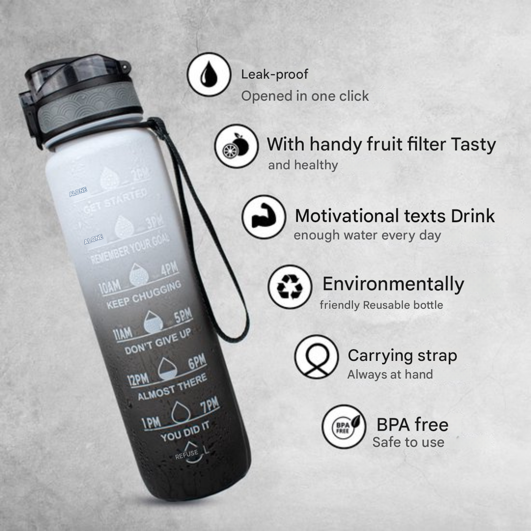 Avtoit | HydraHero Water Bottle with Timeline - Stay Fresh, Stay Hydrated!