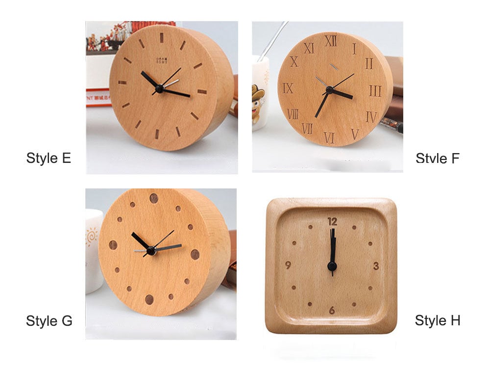 Avtoit | Beech Wood Alarm Clock Small, No Screen Minimalist Desk Clock, Nightstand Clock, Gift for Him