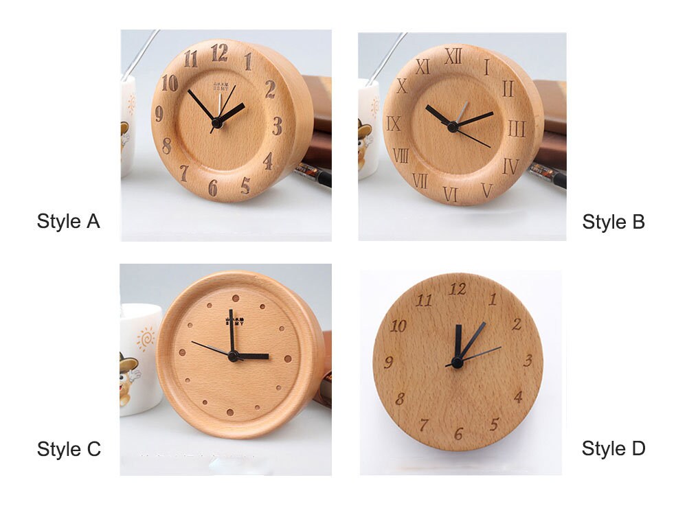 Avtoit | Beech Wood Alarm Clock Small, No Screen Minimalist Desk Clock, Nightstand Clock, Gift for Him