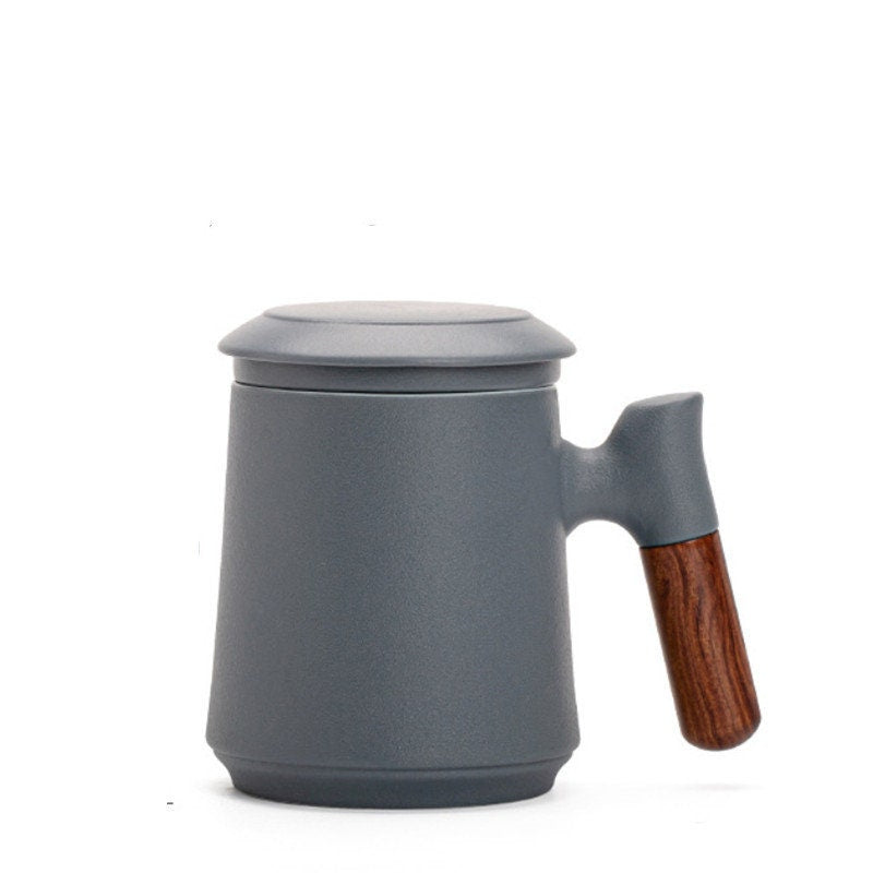 Avtoit | Japanese Ceramic Tea Mug Set with Tea Strainer and Lid, Handmade