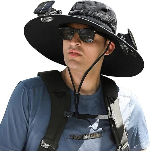 Avtoit | Lightweight Breathable Cooling Sun Hat for Men with Dual Fan & Solar Power