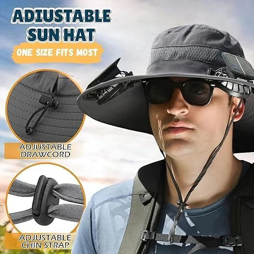 Avtoit | Lightweight Breathable Cooling Sun Hat for Men with Dual Fan & Solar Power