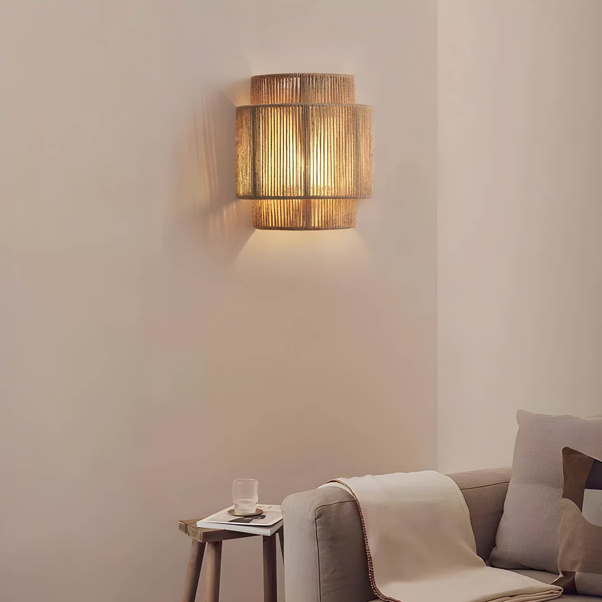 Avtoit | Japanese-Inspired Minimalist LED Wall Light – Natural Rope Design & Warm Ambient Lighting
