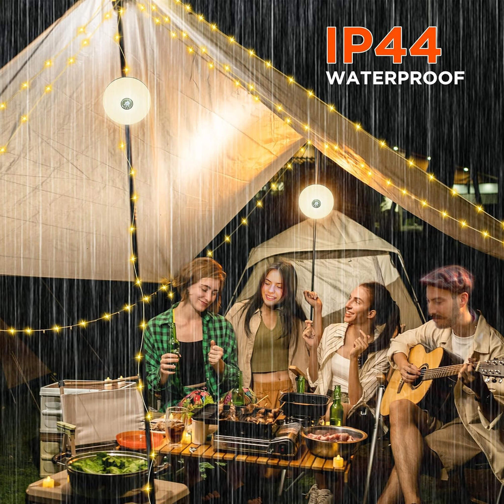 Avtoit | 4 in 1 Camp Light – Portable Camping Lantern, String Lights with 8 Lighting Modes, Rechargeable Power Bank for Outdoor Adventures