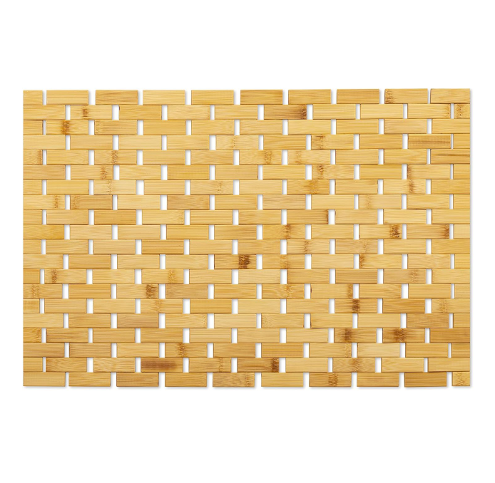 Avtoit | Bamboo Bath Mat Non-Slip Water Repellent Runner Rug For Bathroom Natural Wood Bathroom Shower Rug Non-Slip Fabric