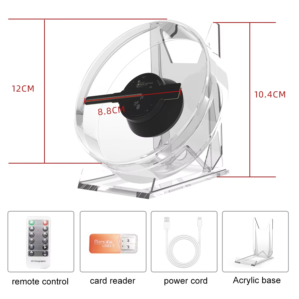 Avtoit | Mini 3D WiFi Display Remote Hologram Fan