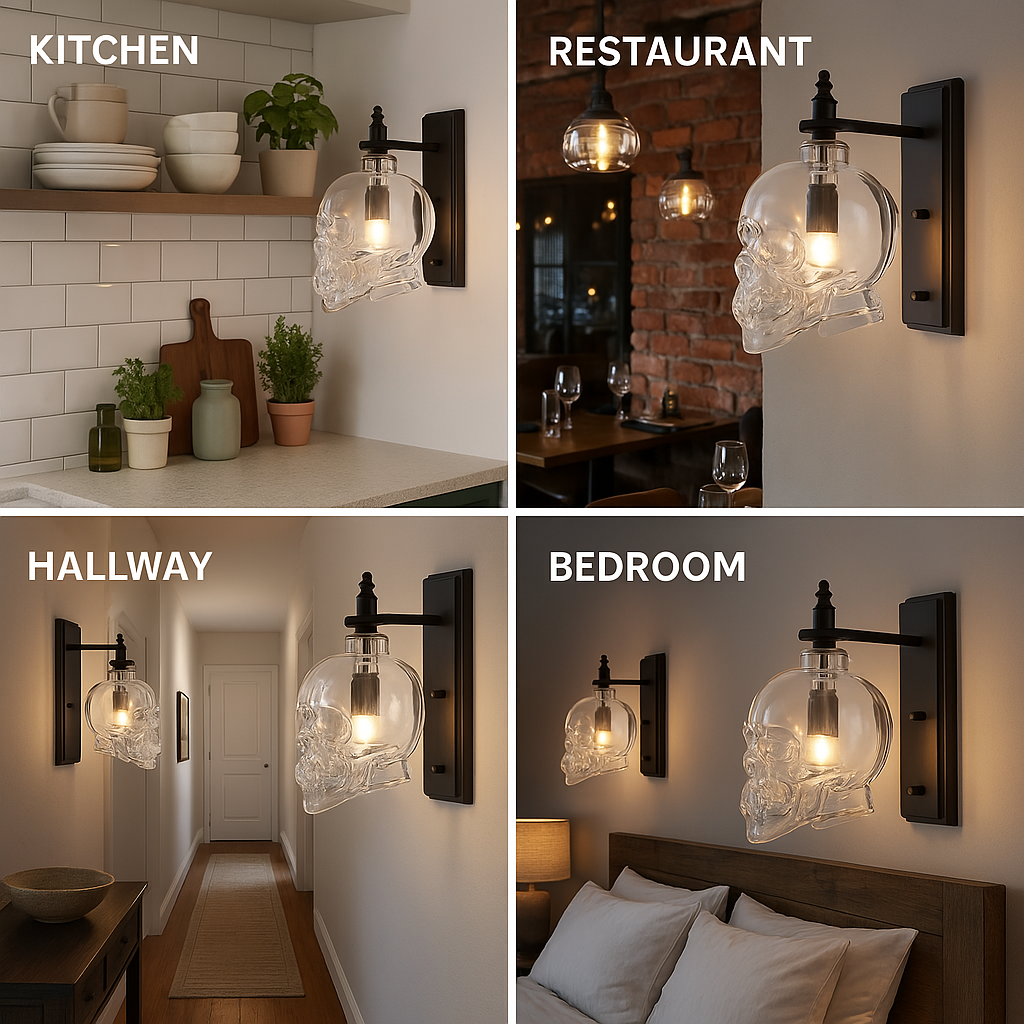 Avtoit | Gothic Skull Bottle Retro Wall Lamp