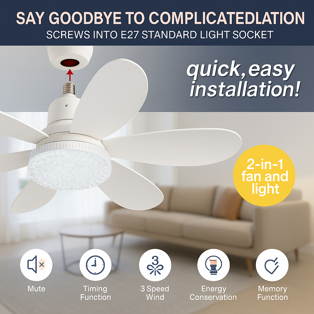 Avtoit | Elegant Flower Energy Saving RC Ceiling Fan Lamp