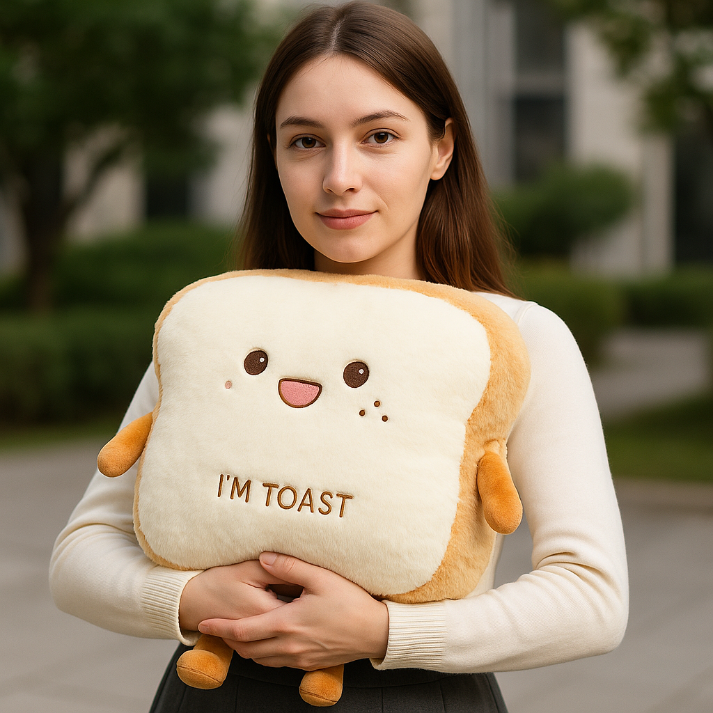 Avtoit | Plush Toast Bread Ultra Soft Hand Warmer Pillow