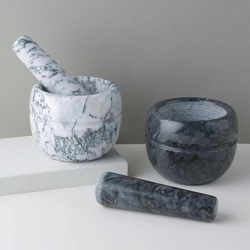 Avtoit | Marble Mortar and Pestle;  
Size: 13*13*9cm;  
Pestle: R5*15cm;