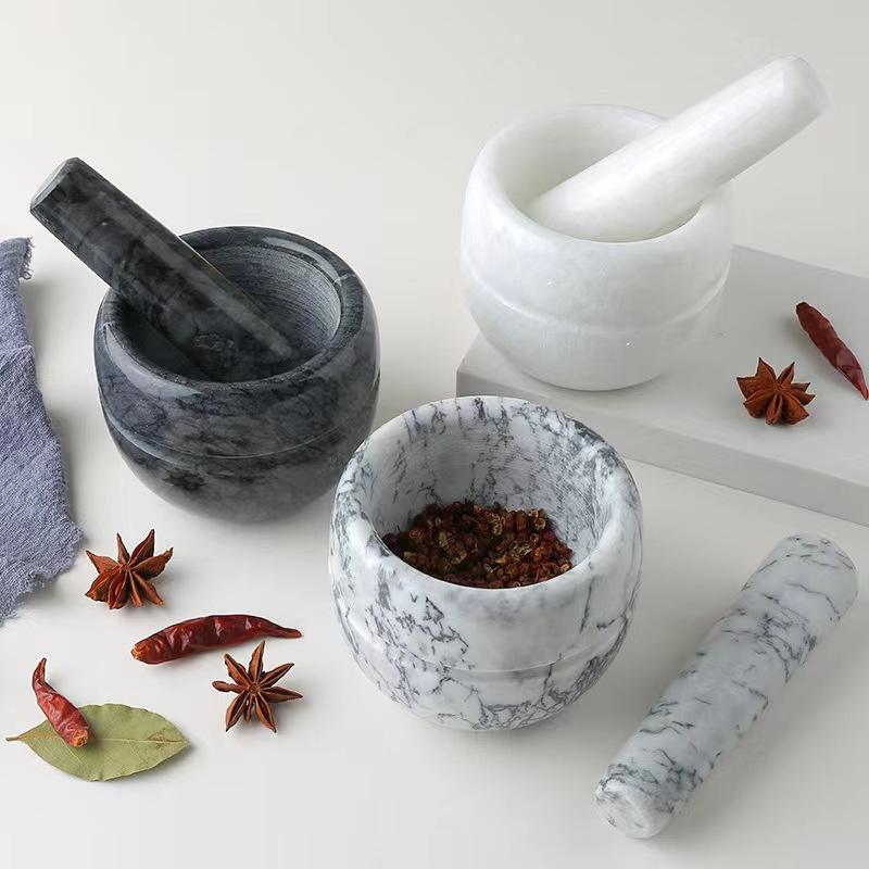 Avtoit | Marble Mortar and Pestle;  
Size: 13*13*9cm;  
Pestle: R5*15cm;