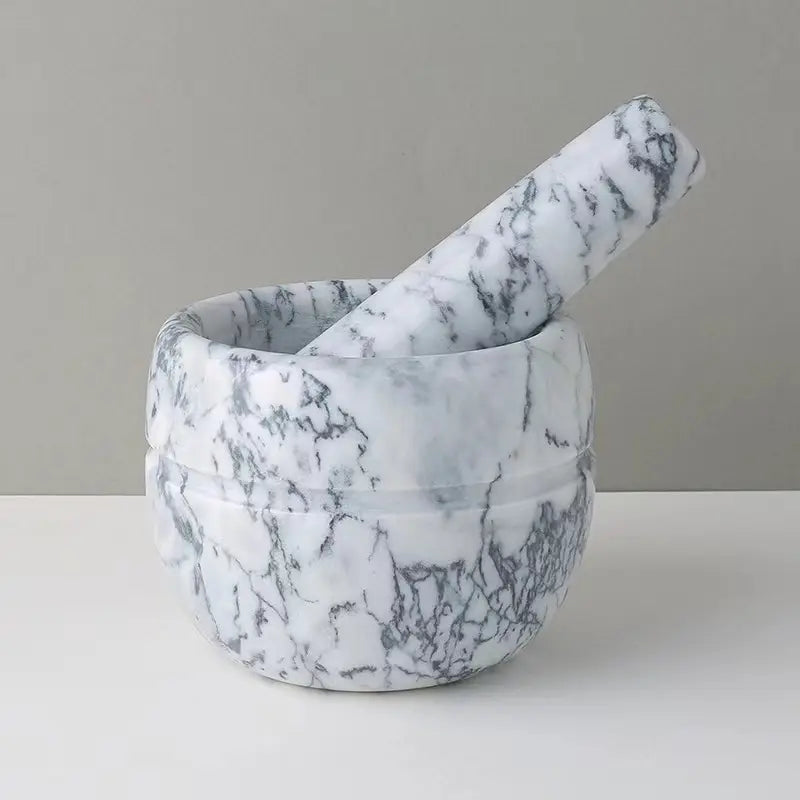 Avtoit | Marble Mortar and Pestle;  
Size: 13*13*9cm;  
Pestle: R5*15cm;