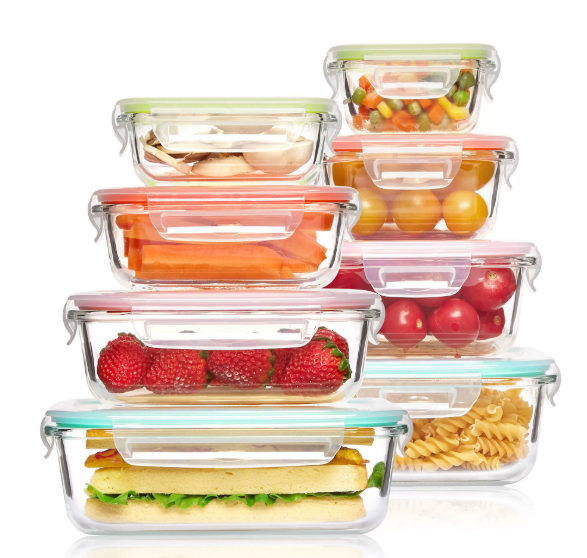 Avtoit | 8-piece set of glass food storage containers with lids